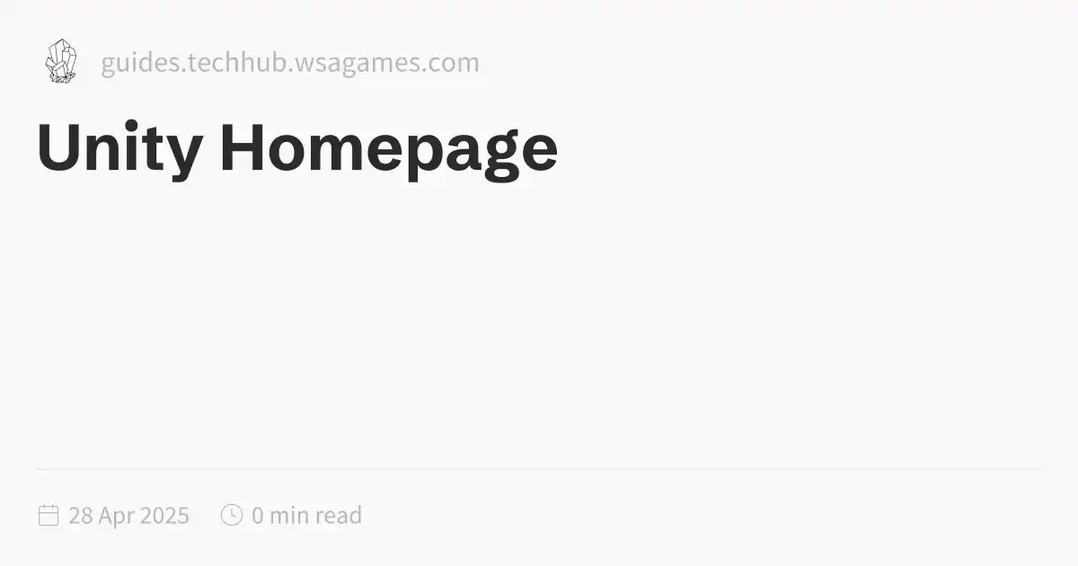 Unity Homepage
